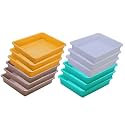 Wonder Homeware Exel Small Tray Heavy Quality, for Home&amp;Storage/Organization, Set of 12 Pcs Tray 2 LTR (White Green Yellow Choco)