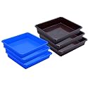 Wonder Homeware Exel Small Tray Heavy Quality, Set of 6 Pcs, 2 LTR, Blue Yellow Color (Blue Brown)
