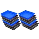 Wonder Homeware Exel Small Tray Heavy Quality, for Home&amp;Storage/Organization, Set of 12 Pcs Tray 2 LTR (Blue Brown Grey)