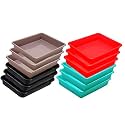 Wonder Homeware Exel Small Tray Heavy Quality, for Home&amp;Storage/Organization, Set of 12 Pcs Tray 2 LTR (RED Green Choco Black)