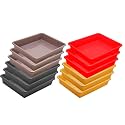 Wonder Homeware Exel Small Tray Heavy Quality, for Home&amp;Storage/Organization, Set of 12 Pcs Tray 2 LTR (RED Yellow Choco Grey)