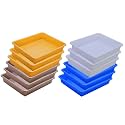 Wonder Homeware Exel Small Tray Heavy Quality, for Home&amp;Storage/Organization, Set of 12 Pcs Tray 2 LTR (White Blue Yellow Choco)