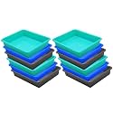 Wonder Homeware Exel Small Tray Heavy Quality, for Home&amp;Storage/Organization, Set of 12 Pcs Tray 2 LTR (Green Blue Grey)