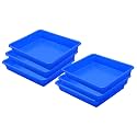 Wonder Simply Home Multipurpose Rectangular Small Plastic Trays| Stationary Office Organiser Tray | Strong Plastic Material | Colorful Stackable Storage Trays for Home &amp; Office |Pack of 6 | Blue