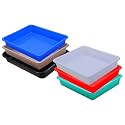 Wonder Homeware Exel Small Tray Heavy Quality, Set of 6 Pcs, 2 LTR, Blue Yellow Color (White RED Green Blue Choco Black)