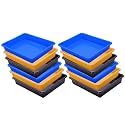 Wonder Homeware Exel Small Tray Heavy Quality, for Home&amp;Storage/Organization, Set of 12 Pcs Tray 2 LTR (Blue Yellow Brown)