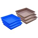 Wonder Homeware Exel Small Tray Heavy Quality, Set of 6 Pcs, 2 LTR, Blue Yellow Color (Blue Choco)