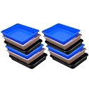 Wonder Homeware Exel Small Tray Heavy Quality, for Home&amp;Storage/Organization, Set of 12 Pcs Tray 2 LTR (Blue Choco Black)