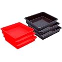 Wonder Homeware Exel Small Tray Heavy Quality, Set of 6 Pcs, 2 LTR, Blue Yellow Color (RED Brown)