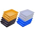 Wonder Homeware Exel Small Tray Heavy Quality, for Home&amp;Storage/Organization, Set of 12 Pcs Tray 2 LTR (White Blue Yellow Brown)