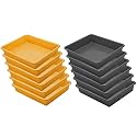 Wonder Homeware Exel Small Tray Heavy Quality, for Home&amp;Storage/Organization, Set of 12 Pcs Tray 2 LTR (Yellow Grey)