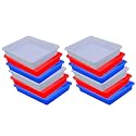 Wonder Homeware Exel Small Tray Heavy Quality, for Home&amp;Storage/Organization, Set of 12 Pcs Tray 2 LTR (White RED Blue)