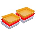 Wonder Homeware Exel Small Tray Heavy Quality, Set of 6 Pcs, 2 LTR, Blue Yellow Color (White RED Yellow)