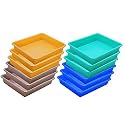 Wonder Homeware Exel Small Tray Heavy Quality, for Home&amp;Storage/Organization, Set of 12 Pcs Tray 2 LTR (Green Blue Yellow Choco)