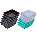 Wonder Homeware Exel Small Tray Heavy Quality, for Home&amp;Storage/Organization, Set of 12 Pcs Tray 2 LTR (White Green Brown Grey)