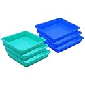 Wonder Homeware Exel Small Tray Heavy Quality, Set of 6 Pcs, 2 LTR, Blue Yellow Color (Green Blue)