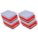 Wonder Homeware Exel Small Tray Heavy Quality, for Home&amp;Storage/Organization, Set of 12 Pcs Tray 2 LTR (White RED Choco)