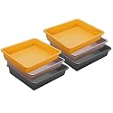 Wonder Homeware Exel Small Tray Heavy Quality, Set of 6 Pcs, 2 LTR, Blue Yellow Color (Yellow Choco Grey)