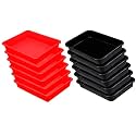 Wonder Homeware Exel Small Tray Heavy Quality, for Home&amp;Storage/Organization, Set of 12 Pcs Tray 2 LTR (RED Black)