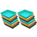 Wonder Homeware Exel Small Tray Heavy Quality, for Home&amp;Storage/Organization, Set of 12 Pcs Tray 2 LTR (Green Yellow Grey)