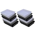 Wonder Homeware Exel Small Tray Heavy Quality, for Home&amp;Storage/Organization, Set of 12 Pcs Tray 2 LTR (White Grey Black)