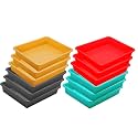 Wonder Homeware Exel Small Tray Heavy Quality, for Home&amp;Storage/Organization, Set of 12 Pcs Tray 2 LTR (RED Green Yellow Grey)