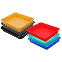 Wonder Homeware Exel Small Tray Heavy Quality, Set of 6 Pcs, 2 LTR, Blue Yellow Color (RED Green Blue Yellow Grey Black)