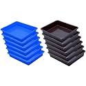 Wonder Homeware Exel Small Tray Heavy Quality, for Home&amp;Storage/Organization, Set of 12 Pcs Tray 2 LTR (Blue Brown)