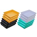 Wonder Homeware Exel Small Tray Heavy Quality, for Home&amp;Storage/Organization, Set of 12 Pcs Tray 2 LTR (White Green Yellow Black)