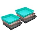 Wonder Homeware Exel Small Tray Heavy Quality, Set of 6 Pcs, 2 LTR, Blue Yellow Color (Green Choco Grey)