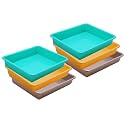 Wonder Homeware Exel Small Tray Heavy Quality, Set of 6 Pcs, 2 LTR, Blue Yellow Color (Green Yellow Choco)
