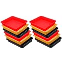 Wonder Homeware Exel Small Tray Heavy Quality, for Home&amp;Storage/Organization, Set of 12 Pcs Tray 2 LTR (RED Yellow Black)