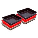 Wonder Homeware Exel Small Tray Heavy Quality, Set of 6 Pcs, 2 LTR, Blue Yellow Color (RED Brown Choco)
