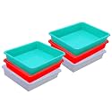 Wonder Homeware Exel Small Tray Heavy Quality, Set of 6 Pcs, 2 LTR, Blue Yellow Color (White RED Green)
