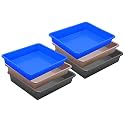 Wonder Homeware Exel Small Tray Heavy Quality, Set of 6 Pcs, 2 LTR, Blue Yellow Color (Blue Choco Grey)