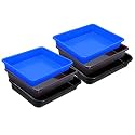 Wonder Homeware Exel Small Tray Heavy Quality, Set of 6 Pcs, 2 LTR, Blue Yellow Color (Blue Brown Black)
