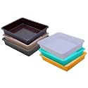 Wonder Homeware Exel Small Tray Heavy Quality, Set of 6 Pcs, 2 LTR, Blue Yellow Color (White Green Yellow Brown Choco Grey)