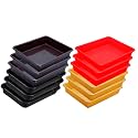 Wonder Homeware Exel Small Tray Heavy Quality, for Home&amp;Storage/Organization, Set of 12 Pcs Tray 2 LTR (RED Yellow Brown Black)