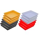 Wonder Homeware Exel Small Tray Heavy Quality, for Home&amp;Storage/Organization, Set of 12 Pcs Tray 2 LTR (White RED Yellow Grey)