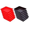 Wonder Homeware Exel Small Tray Heavy Quality, for Home&amp;Storage/Organization, Set of 12 Pcs Tray 2 LTR (RED Brown)