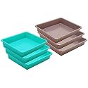 Wonder Homeware Exel Small Tray Heavy Quality, Set of 6 Pcs, 2 LTR, Blue Yellow Color (Green Choco)