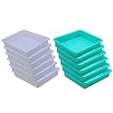 Wonder Homeware Exel Small Tray Heavy Quality, for Home&amp;Storage/Organization, Set of 12 Pcs Tray 2 LTR (White Green)