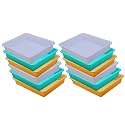 Wonder Homeware Exel Small Tray Heavy Quality, for Home&amp;Storage/Organization, Set of 12 Pcs Tray 2 LTR (White Green Yellow)