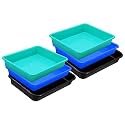 Wonder Homeware Exel Small Tray Heavy Quality, Set of 6 Pcs, 2 LTR, Blue Yellow Color (Green Blue Black)
