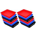 Wonder Homeware Exel Small Tray Heavy Quality, for Home&amp;Storage/Organization, Set of 12 Pcs Tray 2 LTR (RED Blue Black)