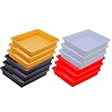 Wonder Homeware Exel Small Tray Heavy Quality, for Home&amp;Storage/Organization, Set of 12 Pcs Tray 2 LTR (White RED Yellow Brown)