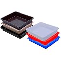 Wonder Homeware Exel Small Tray Heavy Quality, Set of 6 Pcs, 2 LTR, Blue Yellow Color (White RED Blue Brown Choco Black)