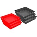 Wonder Homeware Exel Small Tray Heavy Quality, Set of 6 Pcs, 2 LTR, Blue Yellow Color (RED Grey)