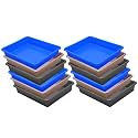 Wonder Homeware Exel Small Tray Heavy Quality, for Home&amp;Storage/Organization, Set of 12 Pcs Tray 2 LTR (Blue Choco Grey)
