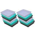 Wonder Homeware Exel Small Tray Heavy Quality, for Home&amp;Storage/Organization, Set of 12 Pcs Tray 2 LTR (White Green Grey)